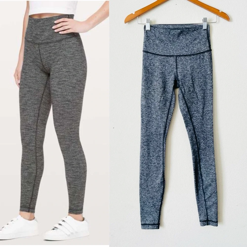 Lululemon SIZE 4 Wunder Under gray high rise leggings